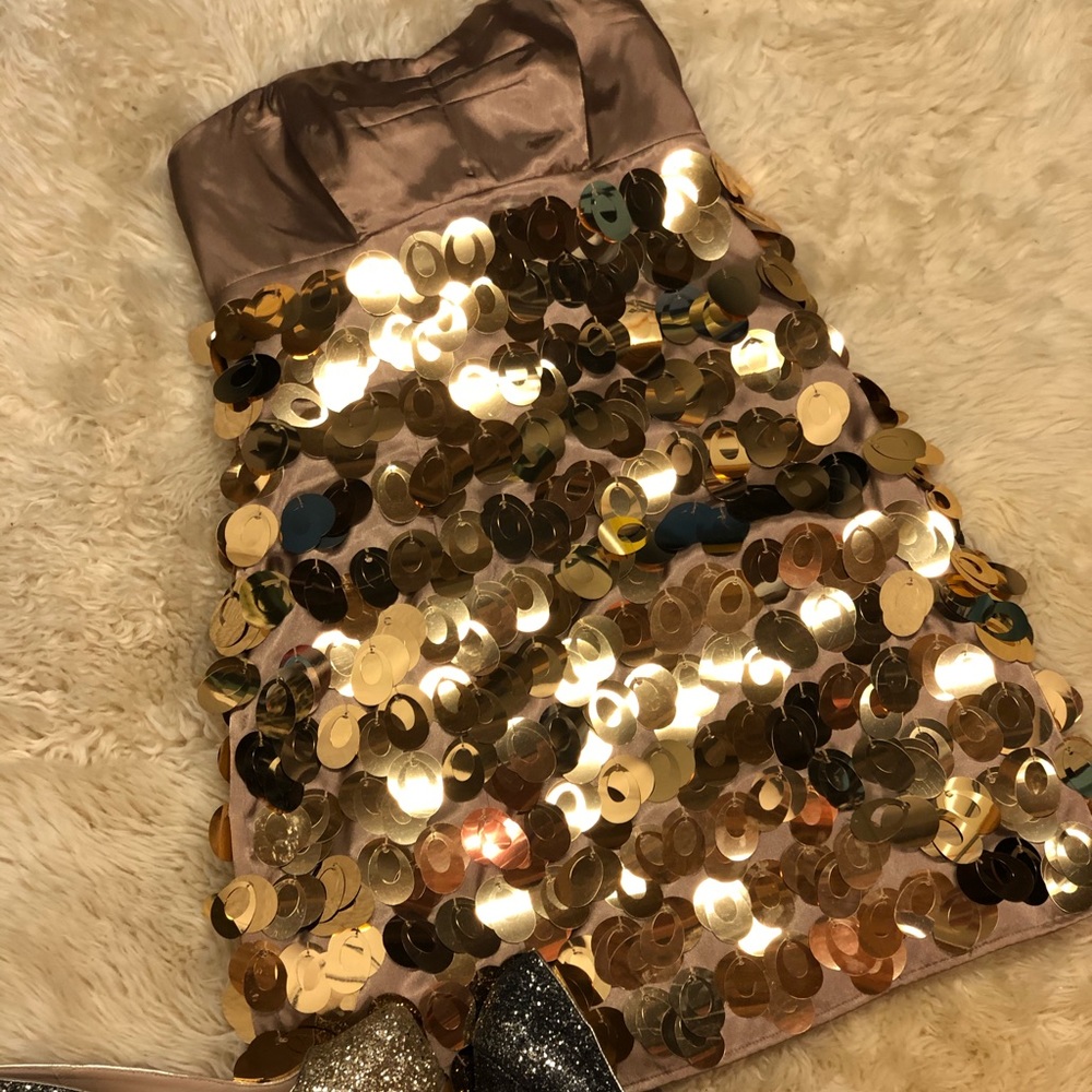 Express Gold Sequin Cocktail Dress Sz 6 NWT